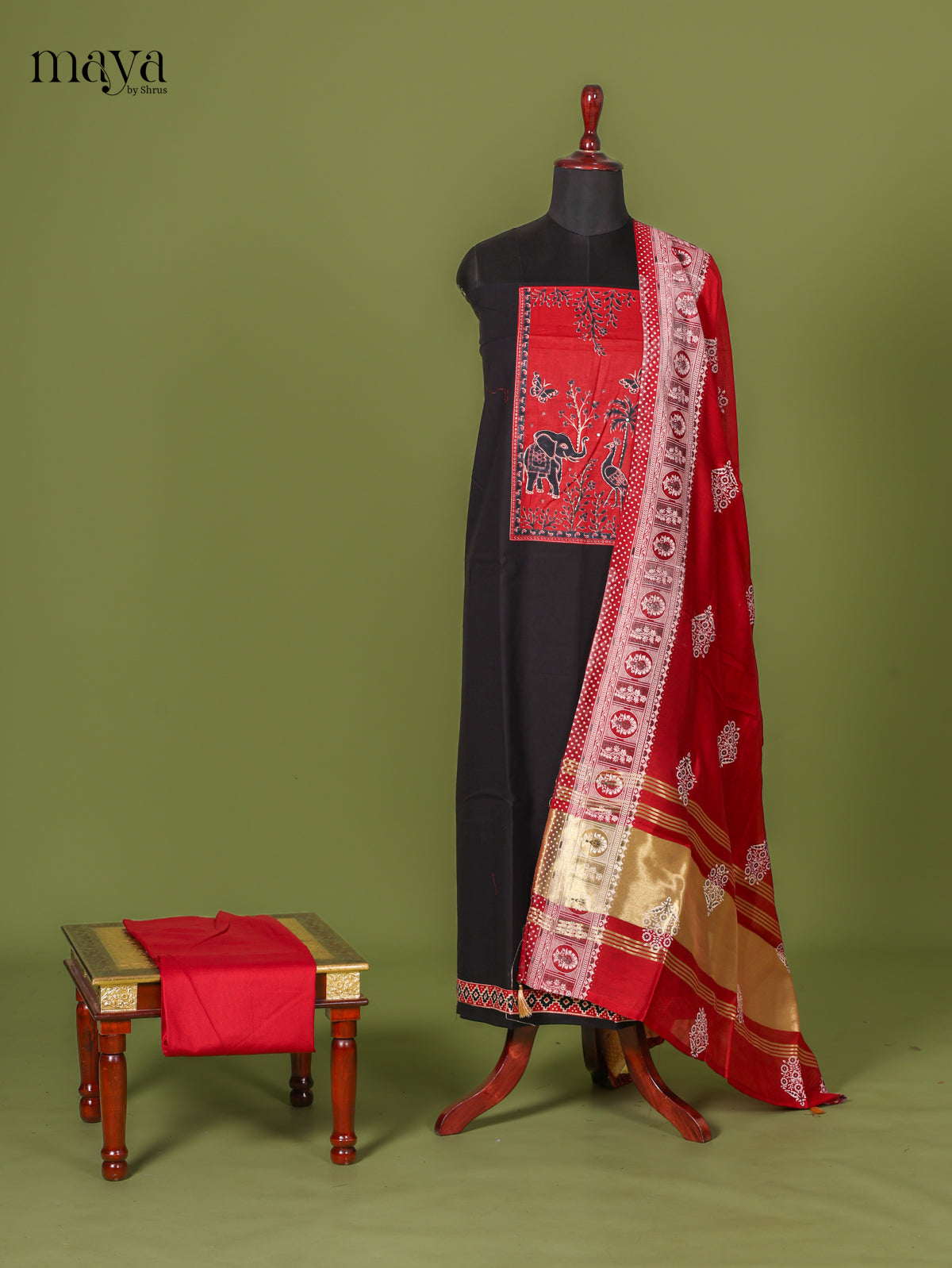 Red Cotton Salwar - MEI04042