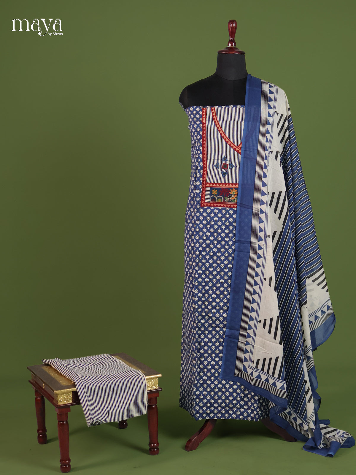 Blue Ajrakh Salwar - MEI11195