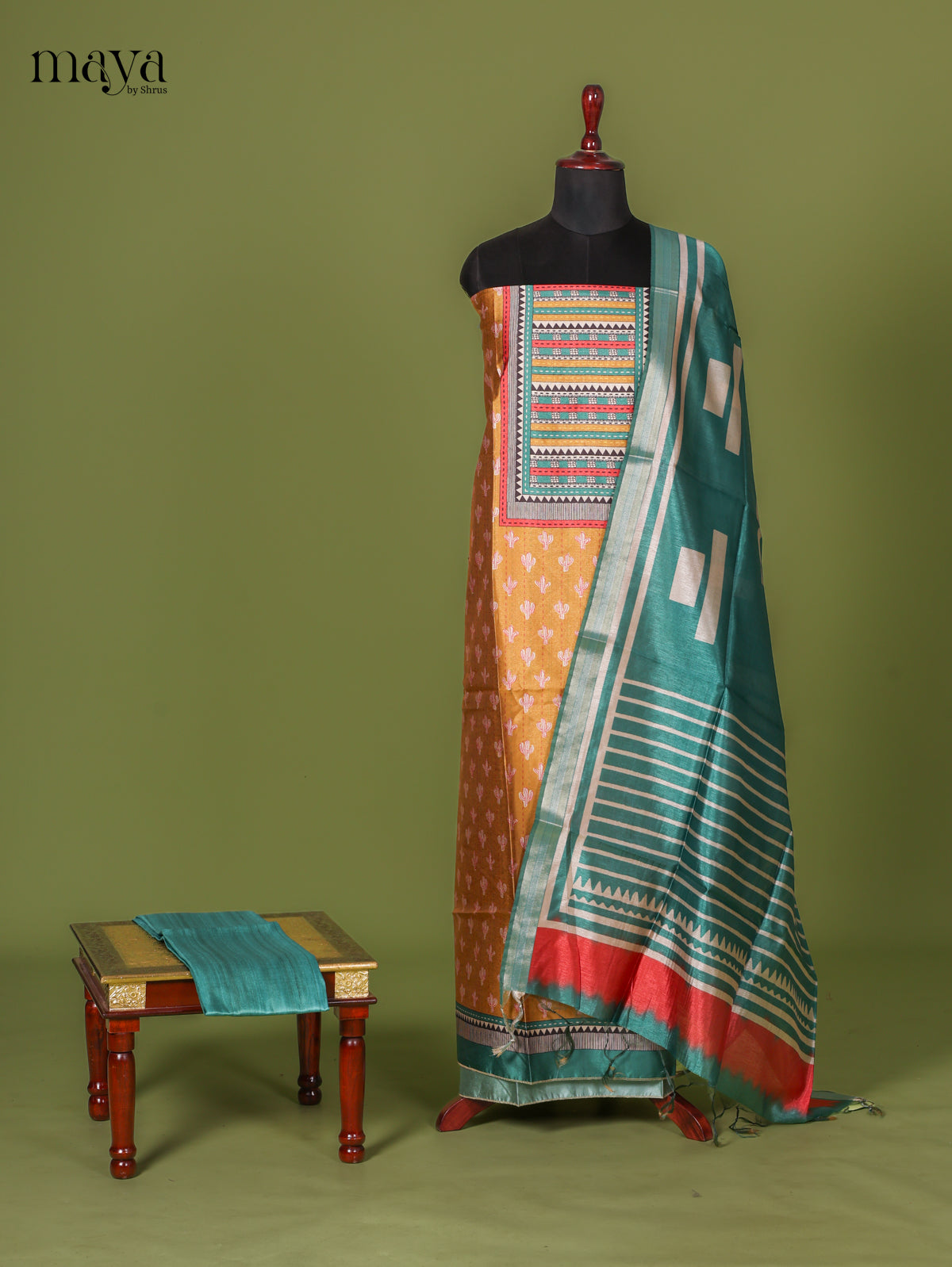 Mustard Yellow Semi Tussar Salwar - MEJ04021