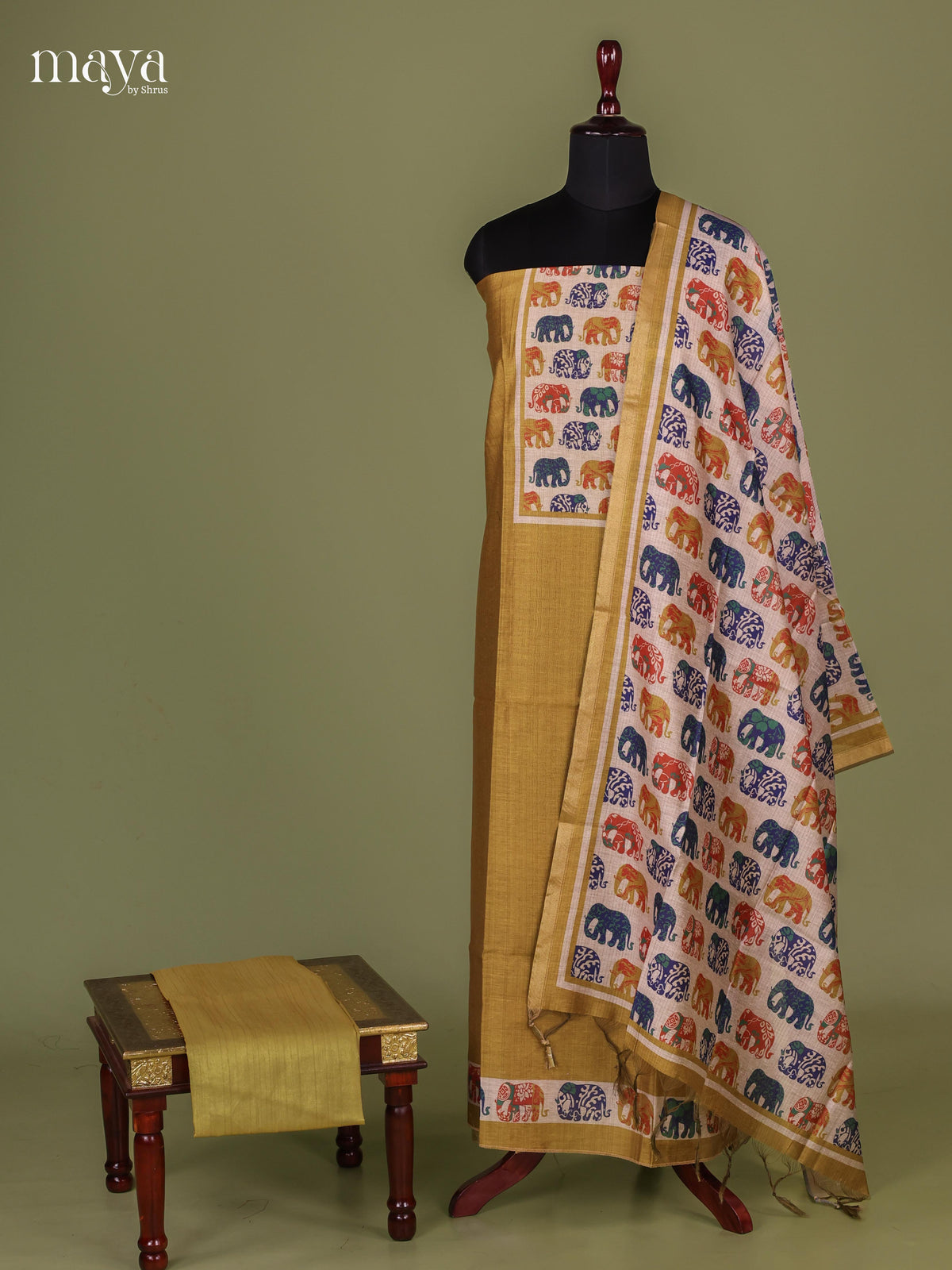 Mustard Yellow Semi Tussar Salwar - MEJ04029