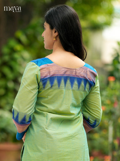 Green & Blue Chettinad Cotton Readymade Kurti  MDL08006-