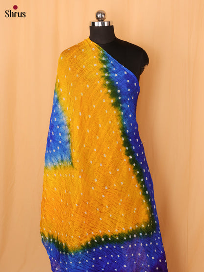 Violet With Green Bandhani Synthetic Dupatta - Shop on Shrus.com