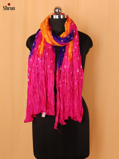 Pink With Violet Bandhani Synthetic Dupatta - Shop on Shrus.com