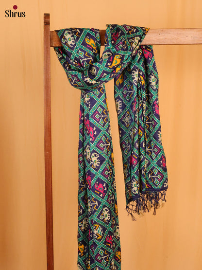 Green with Blue Patola Cotton Mix Dupatta - Shop on Shrus.com