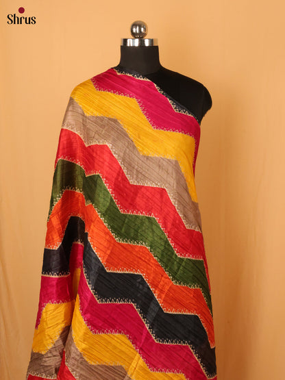Multi Colour Geometric Cotton Mix Dupatta - Shop on Shrus.com