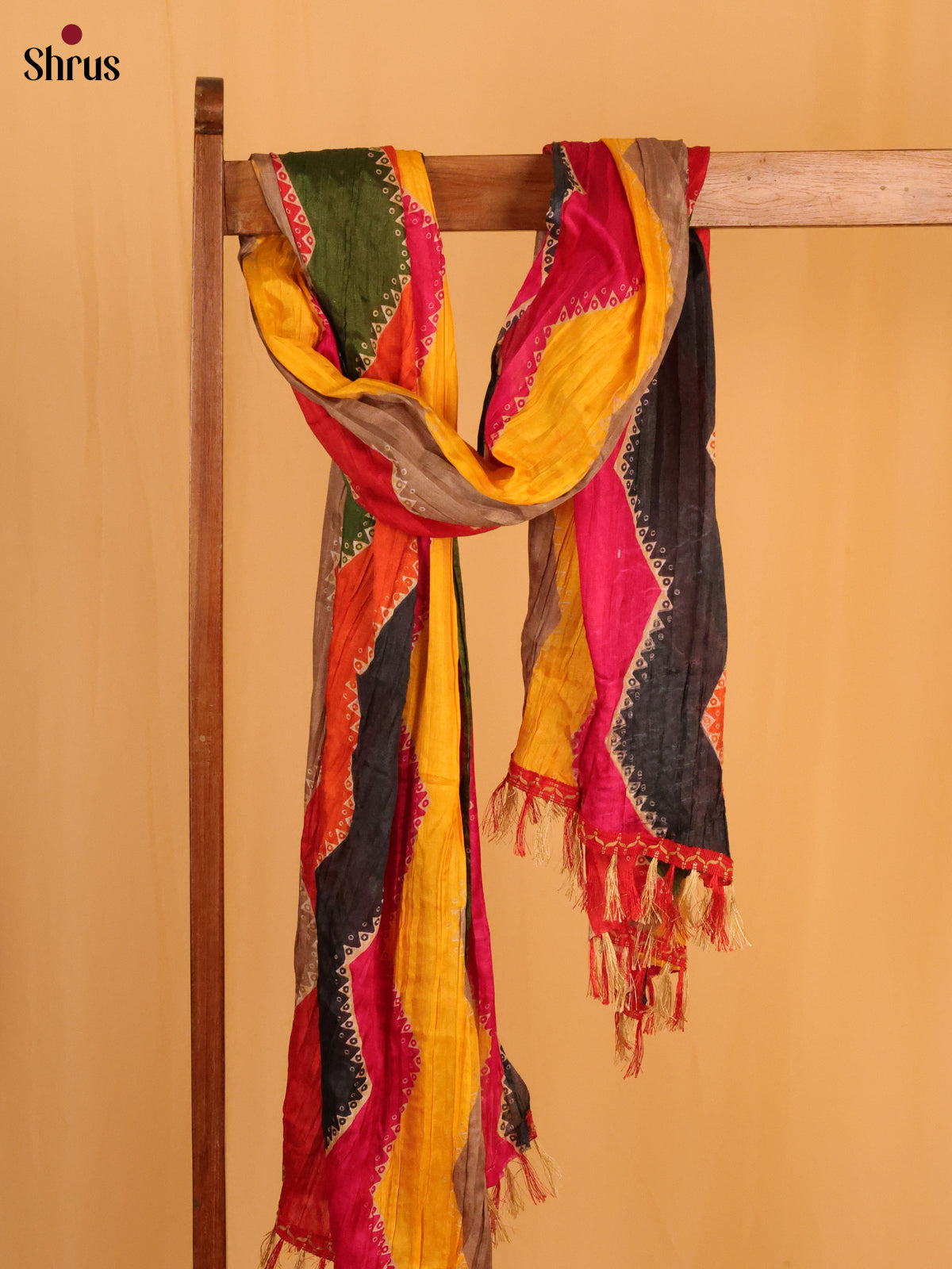 Multi Colour Geometric Cotton Mix Dupatta - Shop on Shrus.com