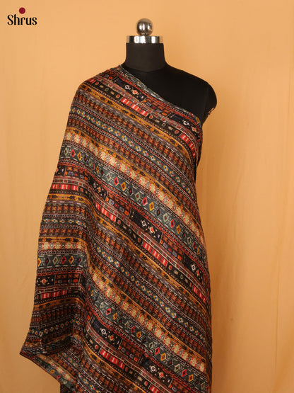Black With Blue Geometric Cotton Mix Duptata - Shop on Shrus.com