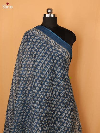 Blue Floral Print Cotton Dupatta - Shop on Shrus.com