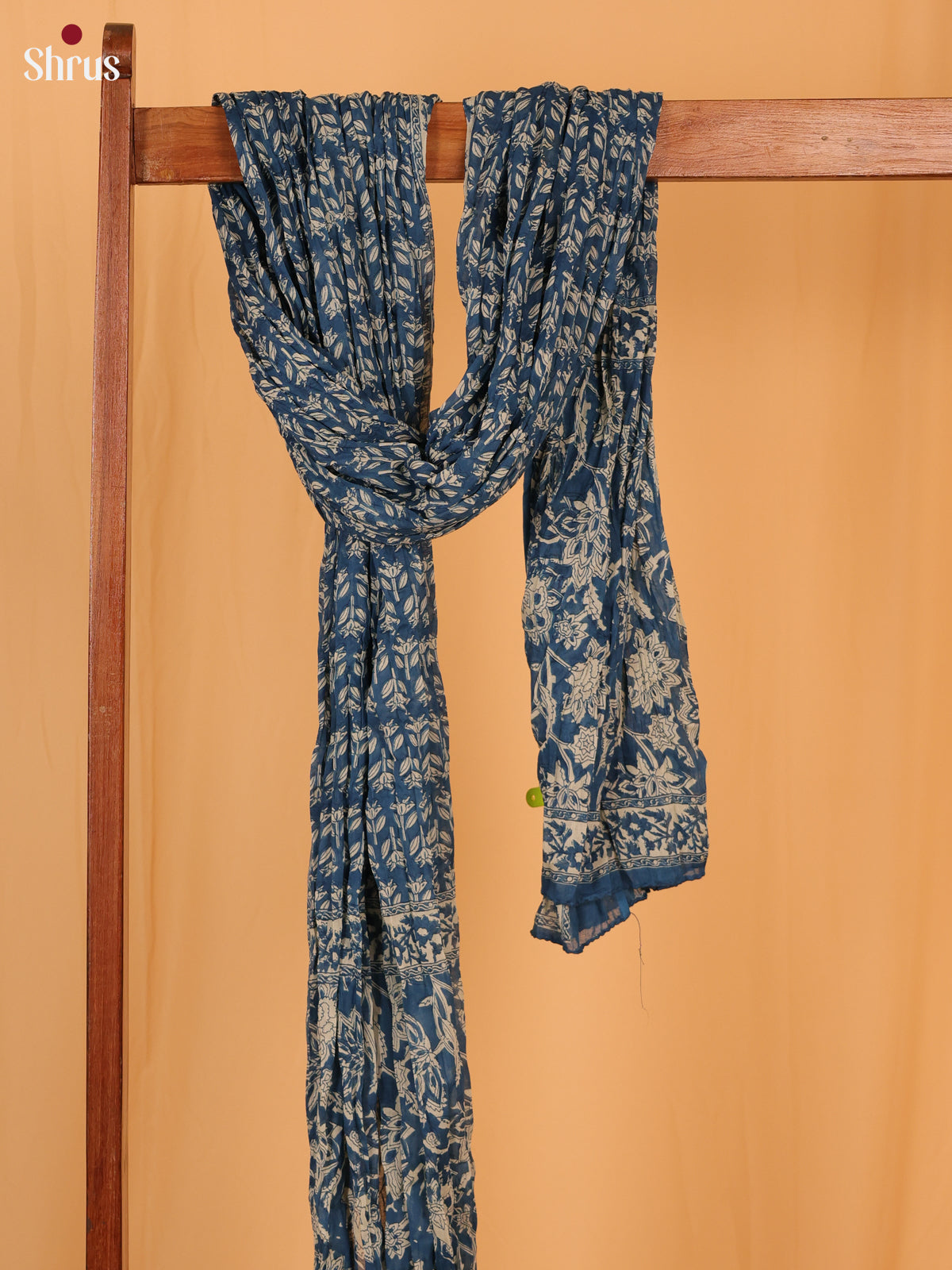 Blue Floral Print Cotton Dupatta - Shop on Shrus.com