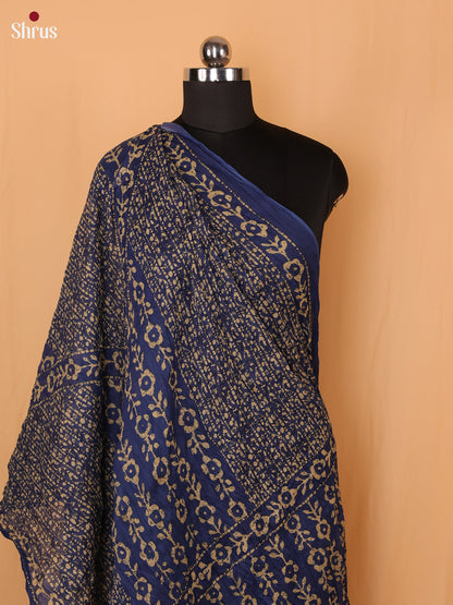 Blue Floral Print Cotton Dupatta - Shop on Shrus.com