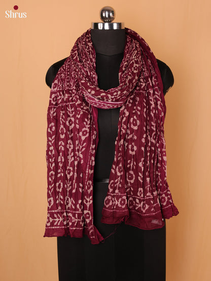 Magenta Floral Print Cotton Dupatta - Shop on Shrus.com