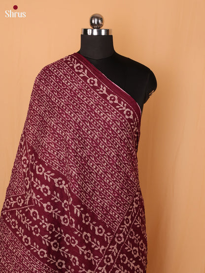 Magenta Floral Print Cotton Dupatta - Shop on Shrus.com