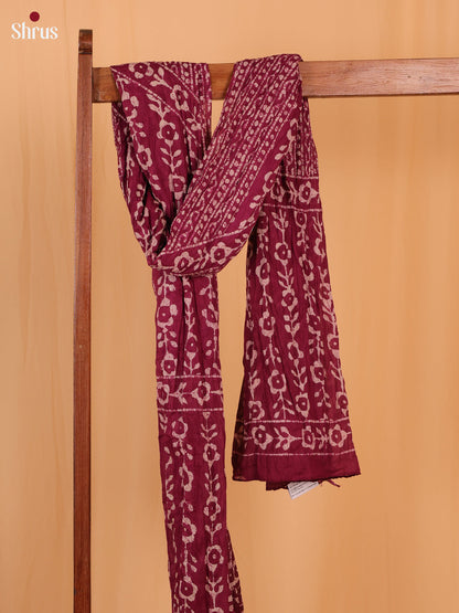 Magenta Floral Print Cotton Dupatta - Shop on Shrus.com