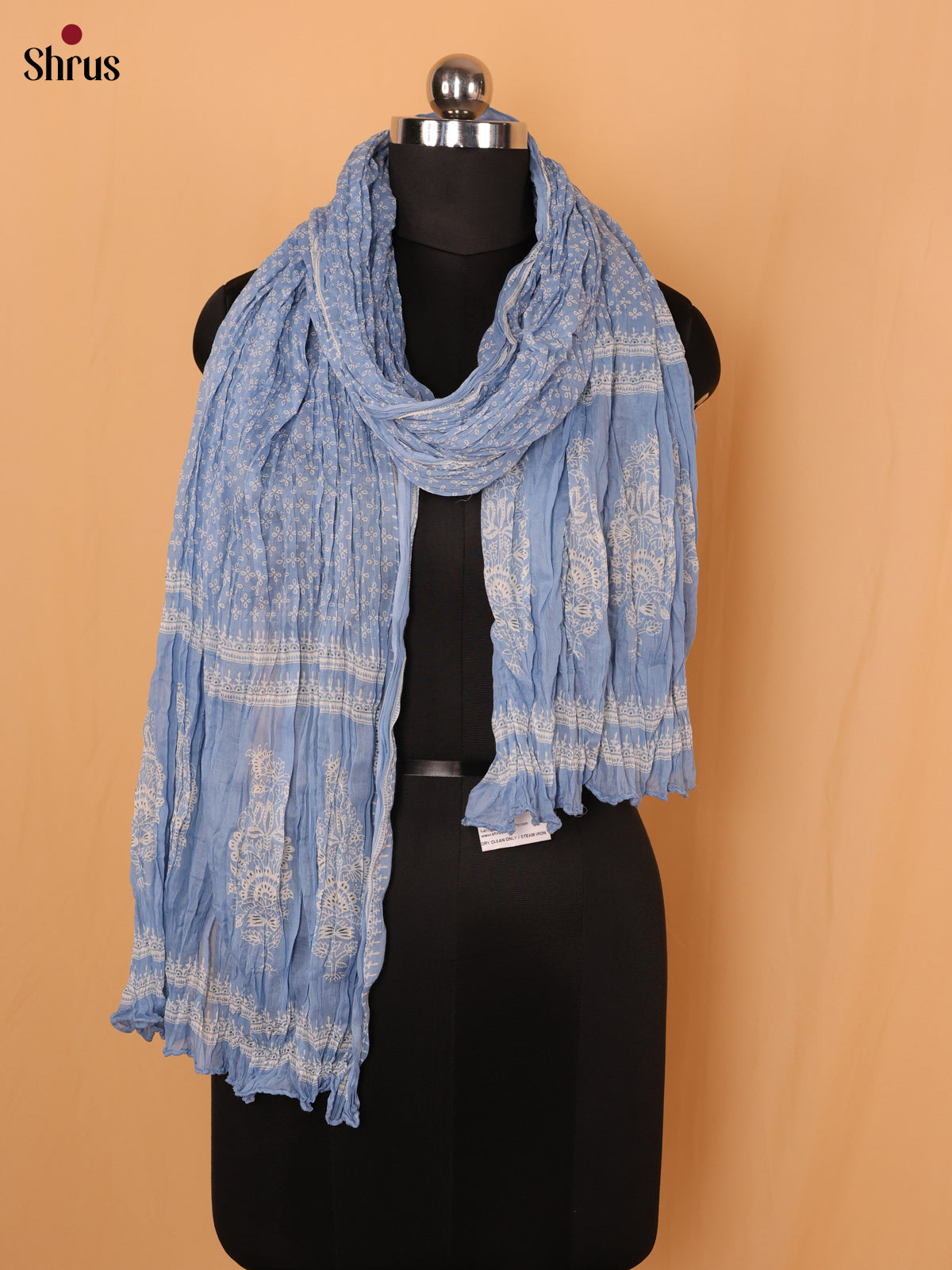 Blue Bandhani Cotton Dupatta - Shop on Shrus.com