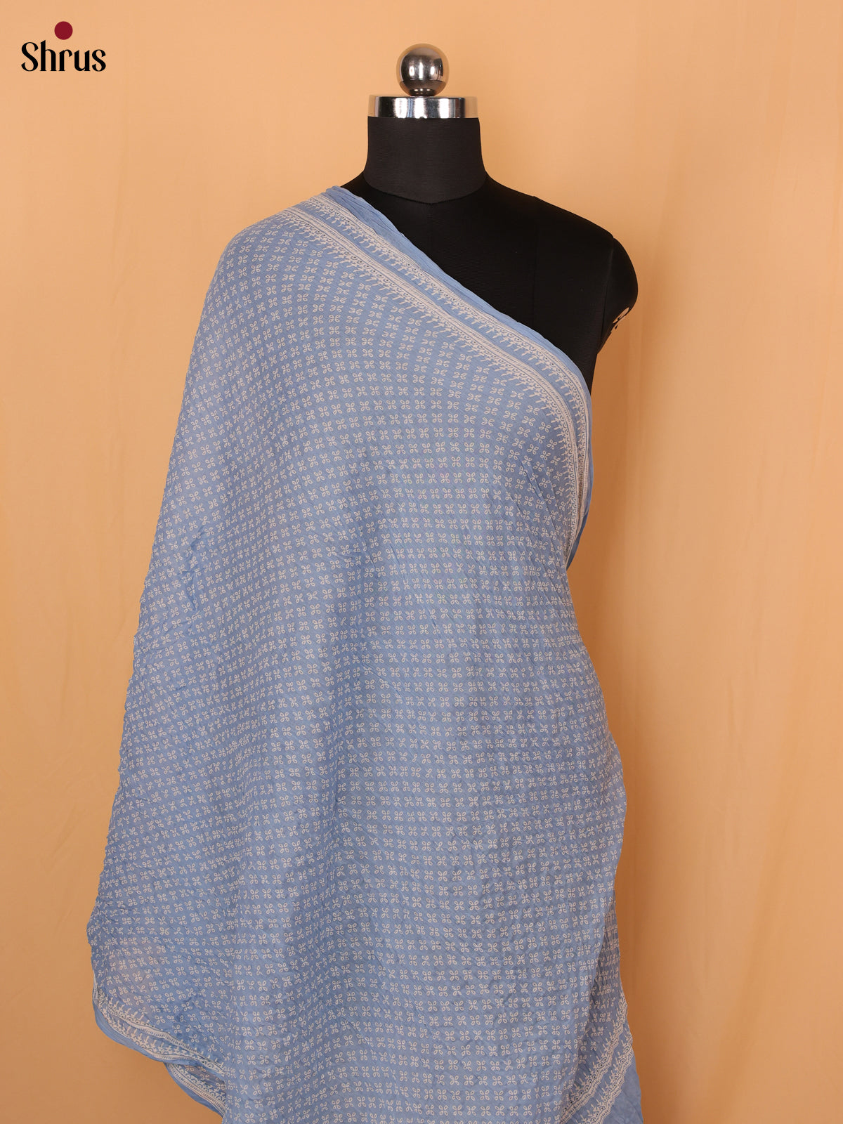 Blue Bandhani Cotton Dupatta - Shop on Shrus.com