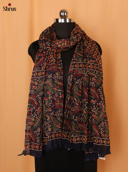 Blue Floral Print Cotton Dupatta - Shop on Shrus.com