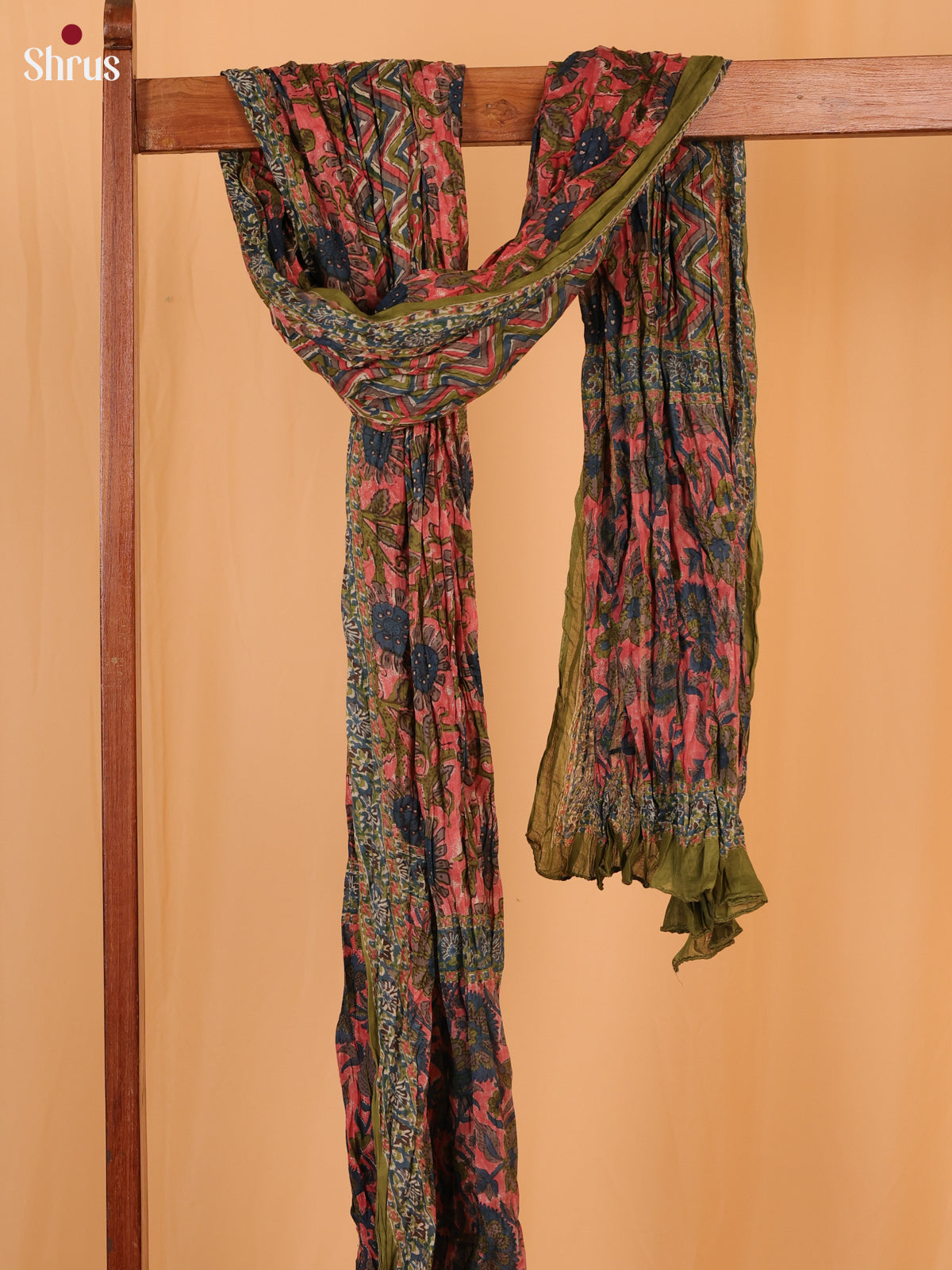 Pink Floral Print Cotton Dupatta - Shop on Shrus.com