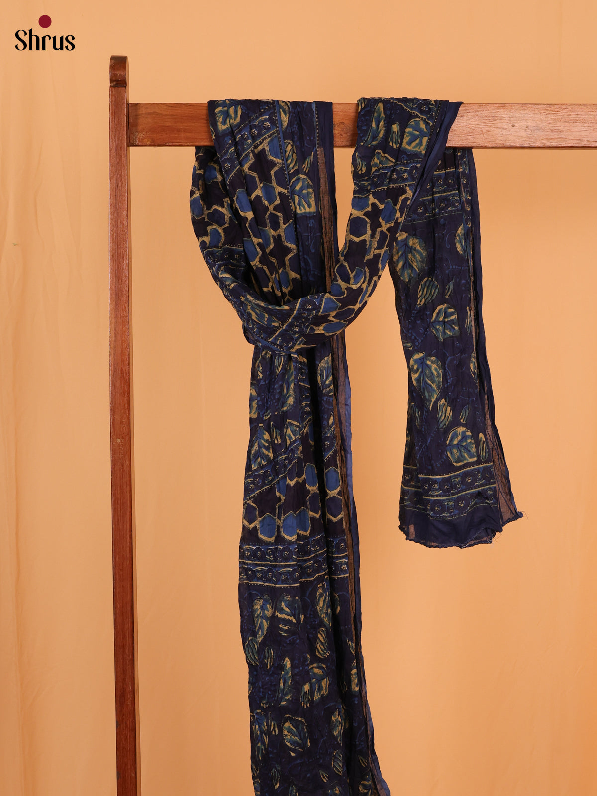 Blue Floral Print Cotton Dupatta - Shop on Shrus.com
