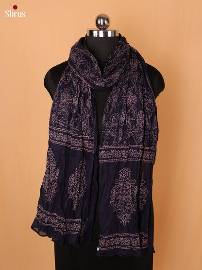 Blue Floral Print Cotton Dupatta - Shop on Shrus.com