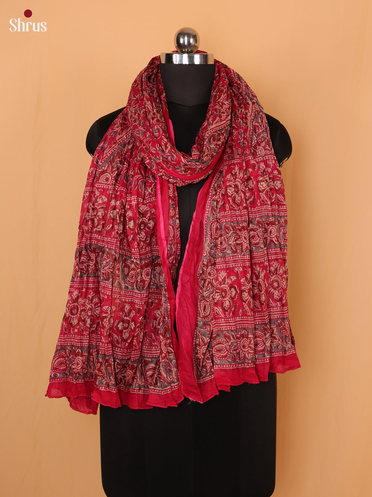 Pink Synthetic Cotton Dupatta - Shop on Shrus.com