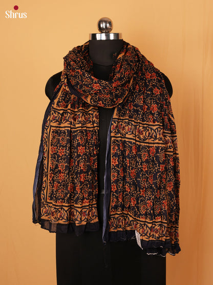 Blue Ajrakh Cotton Dupatta - Shop on Shrus.com