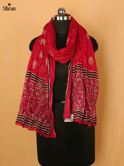 Pink Floral Print Cotton Dupatta - Shop on Shrus.com