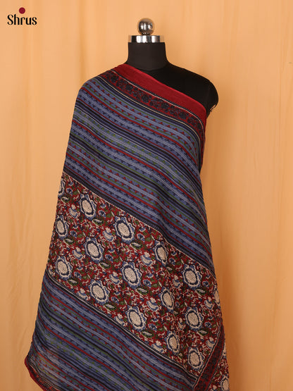 Maroon Floral Print Cotton Dupatta - Shop on Shrus.com