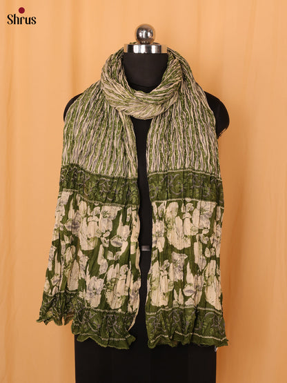 Green Floral Print Cotton Dupatta - Shop on Shrus.com