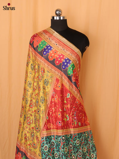 Multi Colour Floral Print Semi Dola Dupatta - Shop on Shrus.com