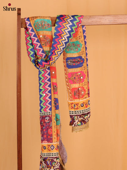 Multi Colour Floral Print Semi Dola Dupatta - Shop on Shrus.com