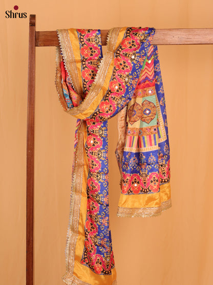 Multi Colour Floral Print Semi Dola Dupatta - Shop on Shrus.com
