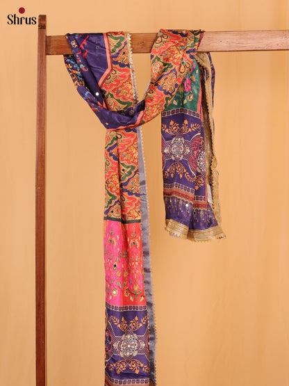 Multi Colour Floral Print Semi Dola Dupatta - Shop on Shrus.com