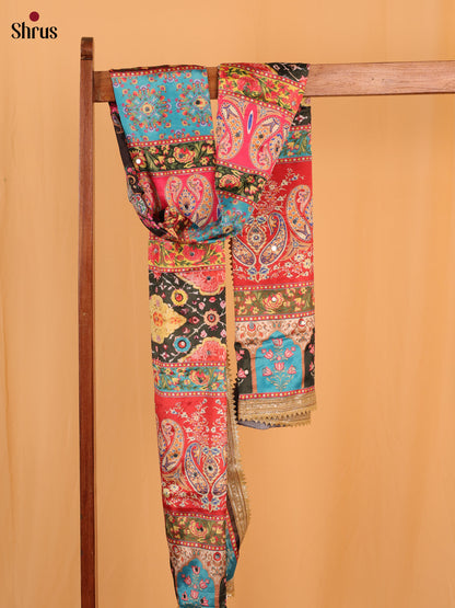 Multi Colour Floral Print Semi Dola Dupatta - Shop on Shrus.com