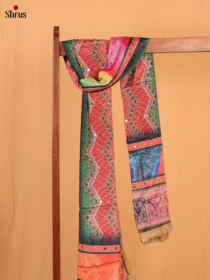 Multi Colour Floral Print Semi Dola Dupatta - Shop on Shrus.com