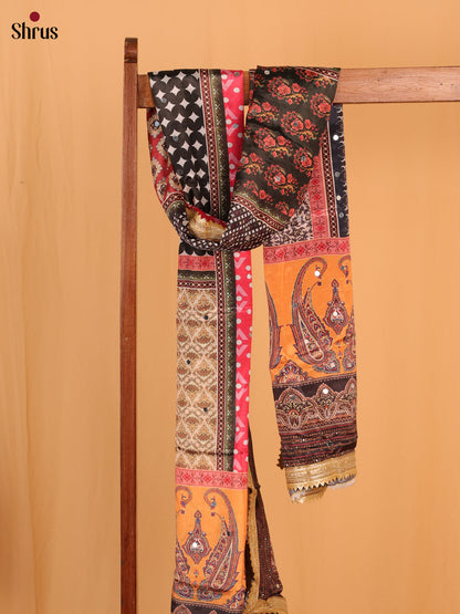 Multi Colour Floral Print Semi Dola Dupatta - Shop on Shrus.com