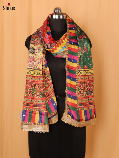 Multi Colour Floral Print Semi Dola Dupatta - MCL21161 - Shop on Shrus.com