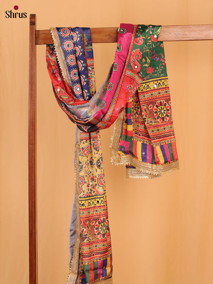 Multi Colour Floral Print Semi Dola Dupatta - MCL21161 - Shop on Shrus.com