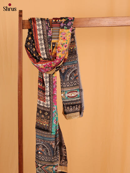 Multi Colour Floral Print Semi Dola Dupatta - Shop on Shrus.com