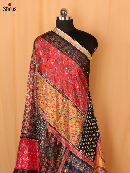Multi Colour Floral Print Semi Dola Dupatta - MCL21165 - Shop on Shrus.com