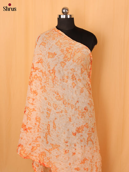 Orange Shibori Cotton Dupatta - MCL21166 - MCL21167 - Shop on Shrus.com