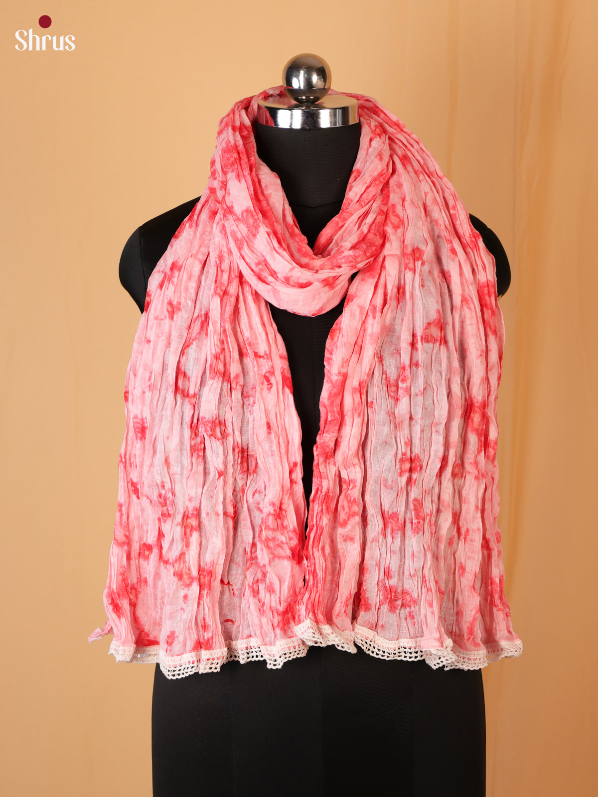 Pink Sehbori Cotton Dupatta - Shop on Shrus.com