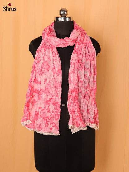 Pink Shibori Cotton Dupatta - MCL21169 - Shop on Shrus.com