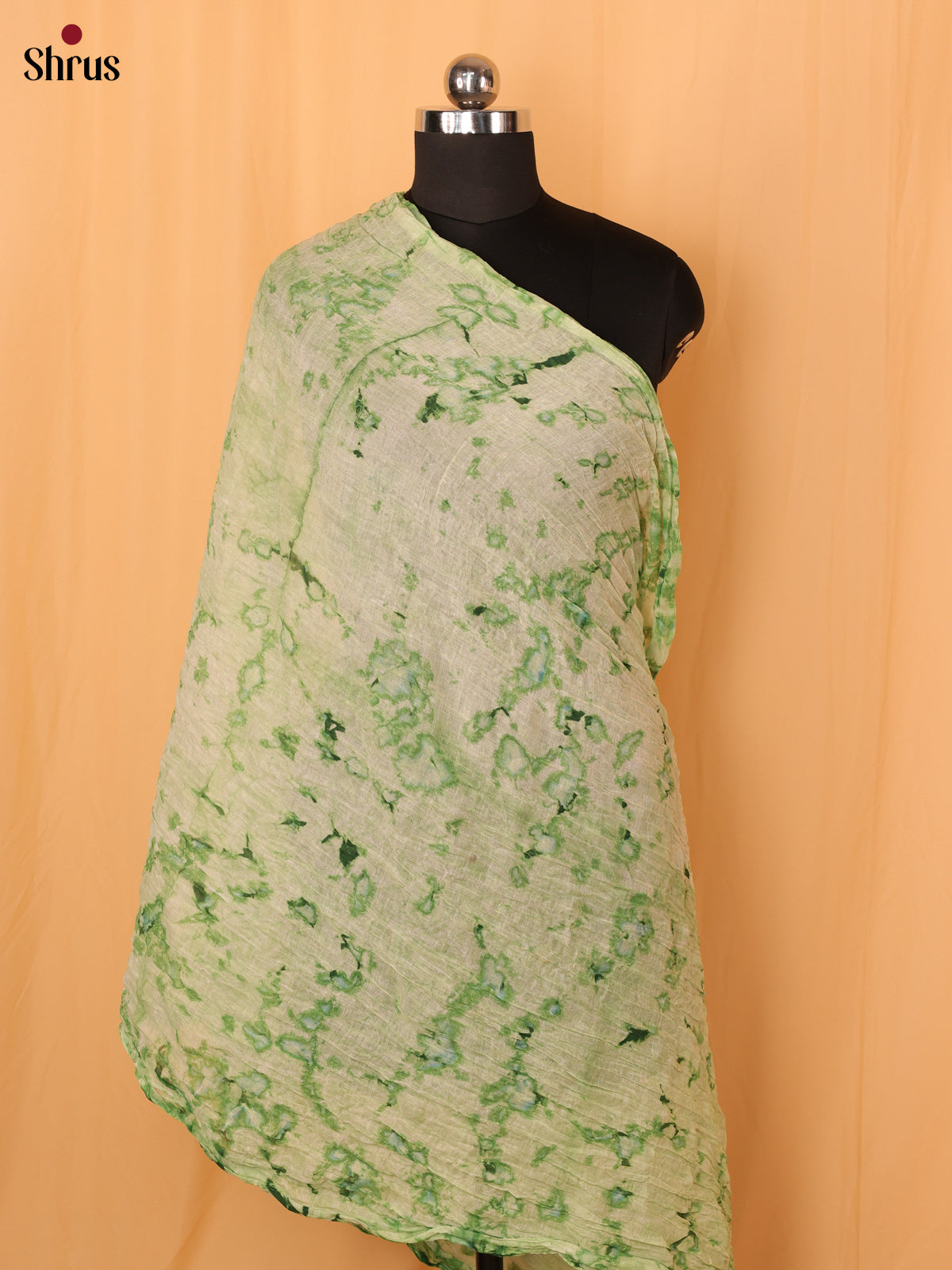 Green Shibori Cotton Dupatta - MCL21173 - Shop on Shrus.com