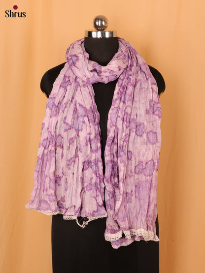 Lavender Shibori Cotton Dupatta - MCL21174 - Shop on Shrus.com