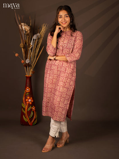 Majenta Batik Printed Cotton Kurti - Shop on Shrus.com