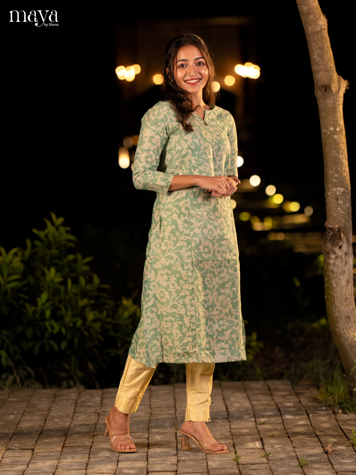 Green Batik Printed Cotton Kurti - Shop on Shrus.com