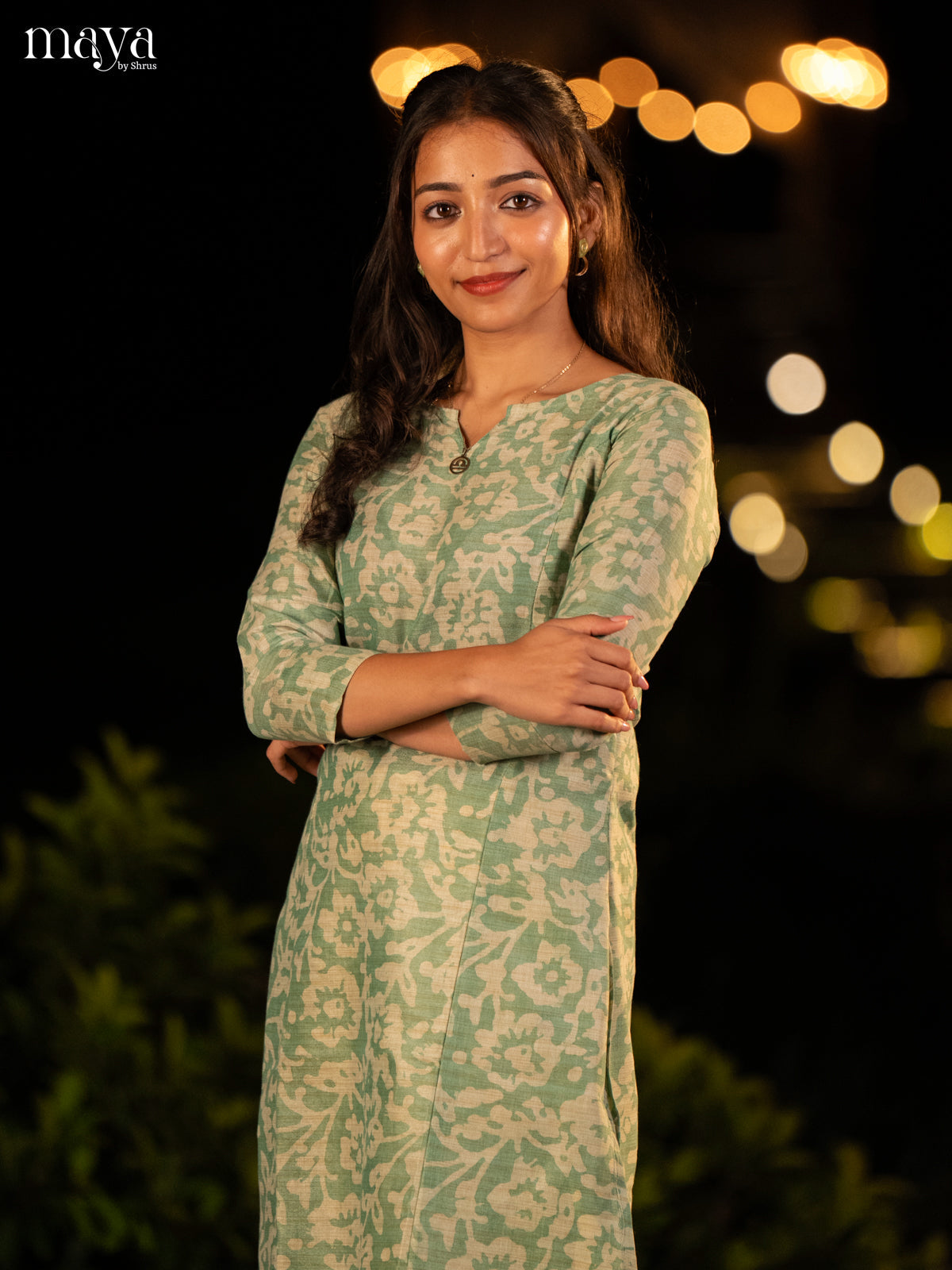 Green Batik Printed Cotton Kurti - Shop on Shrus.com