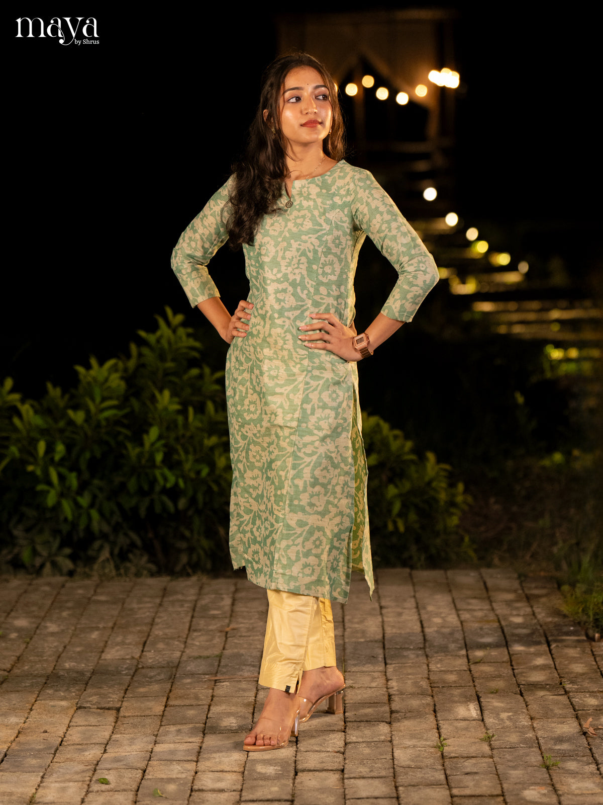 Green Batik Printed Cotton Kurti - Shop on Shrus.com