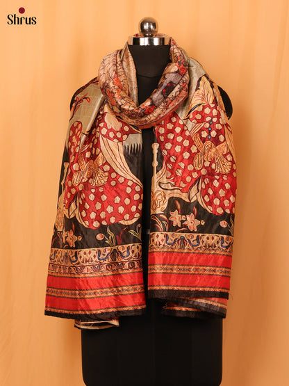 Cream Digital Print Semi Silk Dupatta - MCL28078 - Shop on Shrus.com