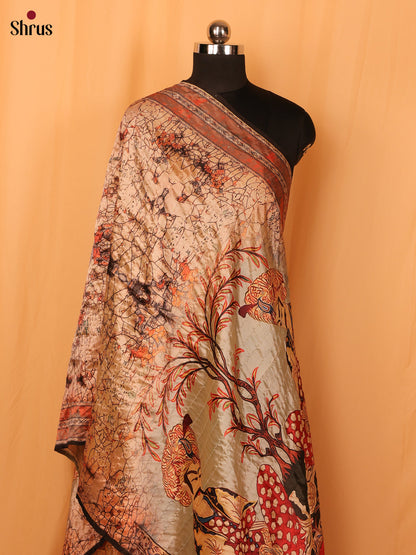 Cream Digital Print Semi Silk Dupatta - MCL28078 - Shop on Shrus.com